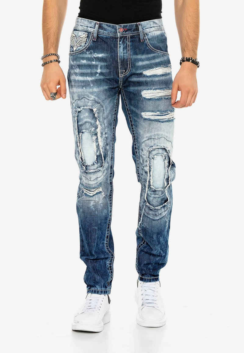 Cipo & Baxx Bequeme Jeans im ausgefallenen Lagen-Design