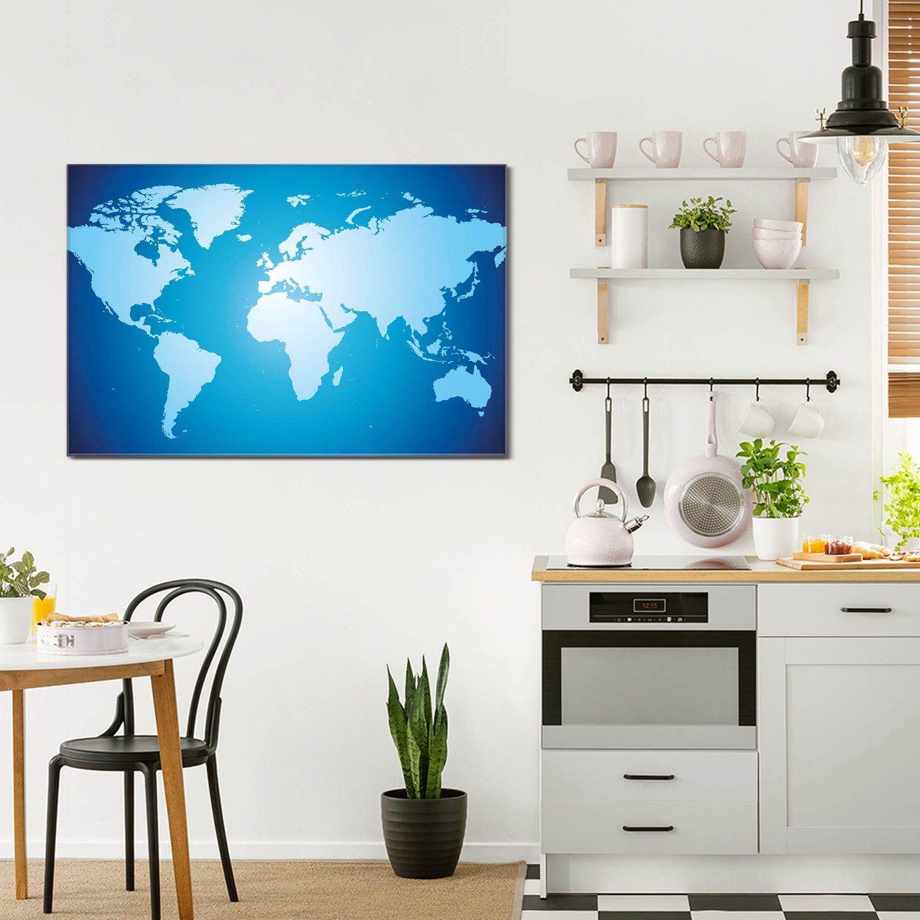 banjado Magnettafel Glas Weltkarte, (gehärtetes Glas, 4 Magnete inklusive)