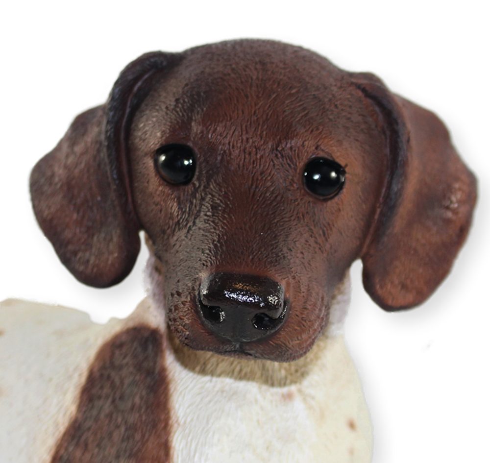 englischer gefleckt cm braun Resin Figur Castagna liegend Tierfigur 18 H Kollektion Hund Hundefigur Pointer Castagna