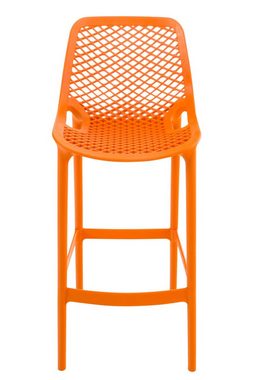 TPFLiving Barhocker Air (mit angenehmer Fußstütze - Hocker für Theke & Küche), Gestell Kunststoff - Sitzfläche: Kunststoff Orange