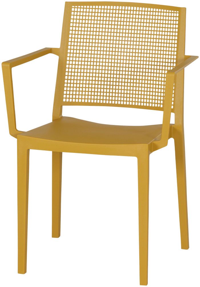 Siena Garden Gartensessel Square 2er Set Stapelsessel mustard (Set, 2-St), Gestell, Polypropylen/Glasfaser