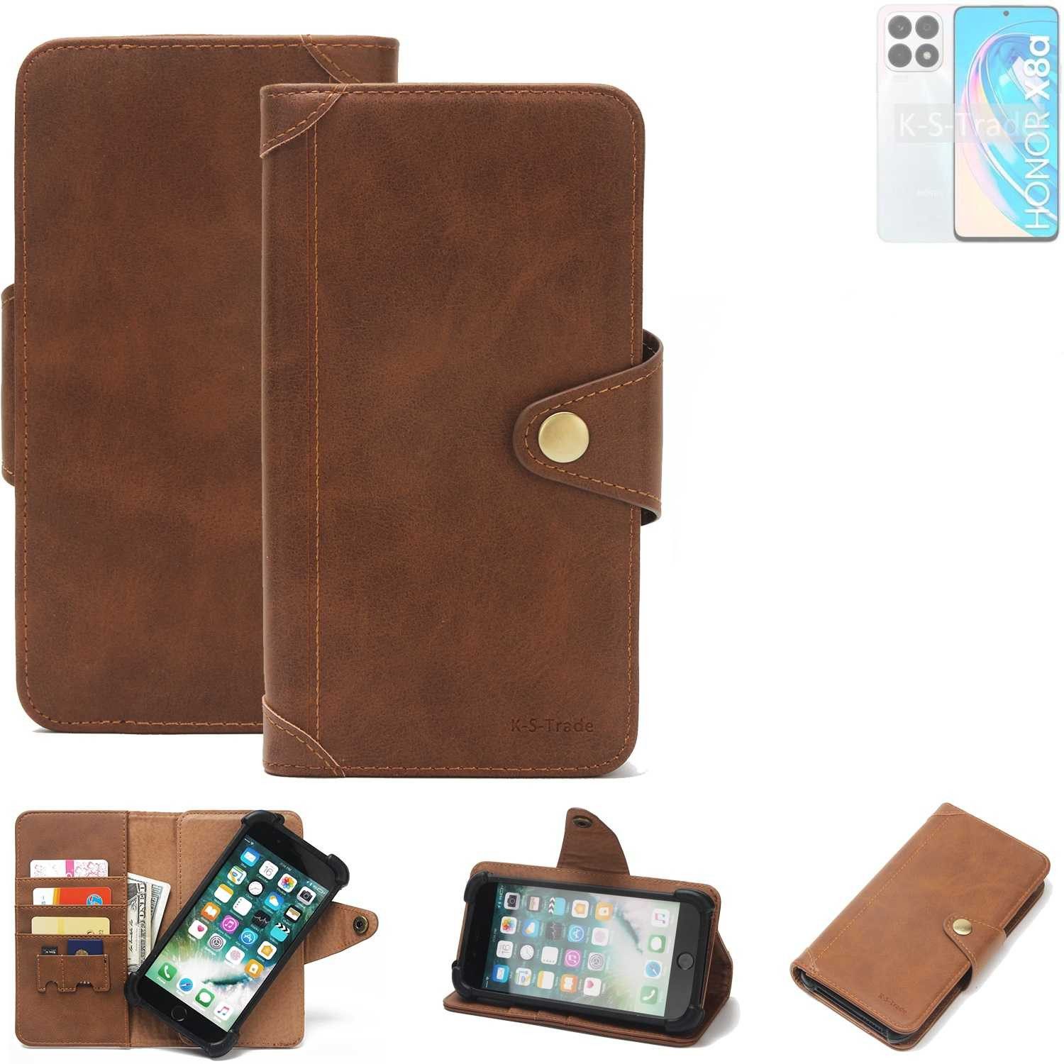 K-S-Trade Handyhülle für Honor X8a 5G, Handyhülle Schutz Hülle Walletcase Bookstyle Tasche Case