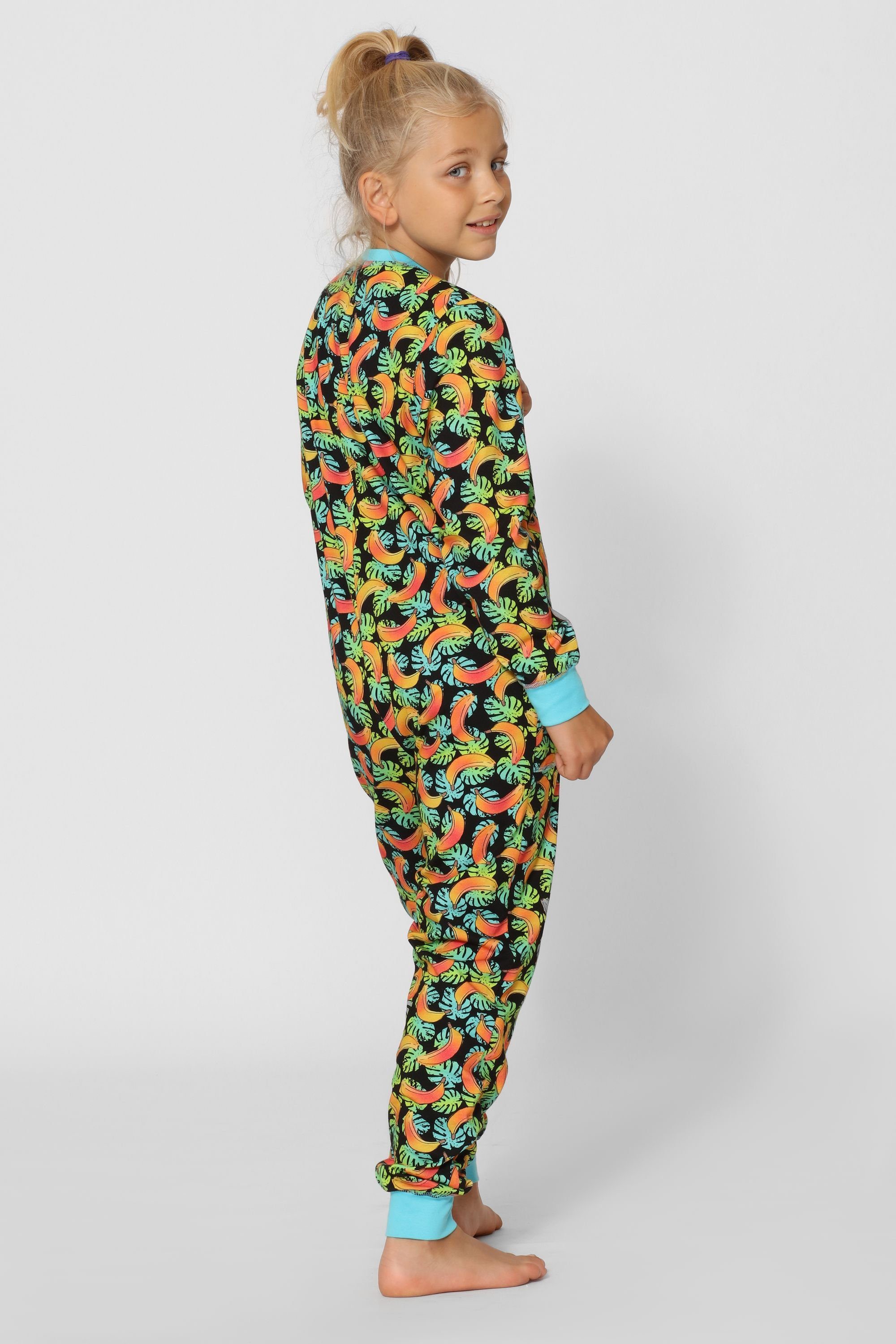 Schlafanzug Merry Schlafanzug Türkis Style MS10-186 Mädchen Bananen Jumpsuit