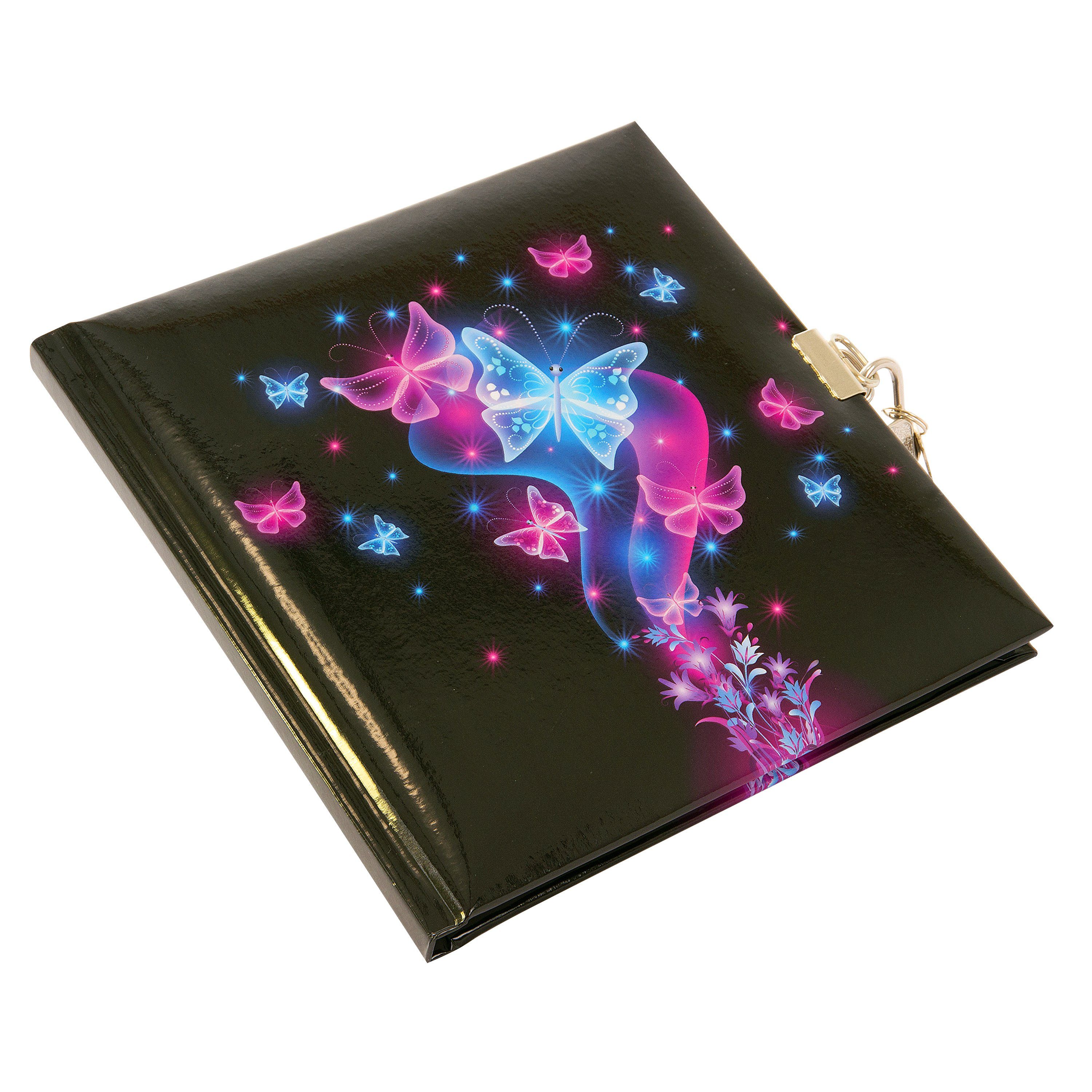 Goldbuch Notizbuch Goldbuch Tagebuch mit Schloss 96 Seiten Schmetterling