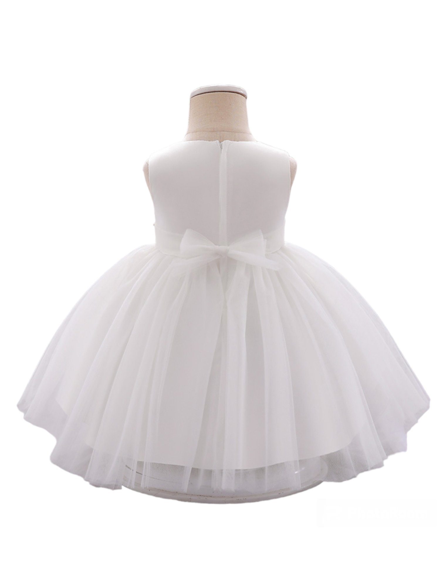 Baby Ärmelloses Prinzessinnenkleid LAPA Mädchen für Blumenmädchen Geburtstags Party Tüllkleid appliziertes Abendkleid