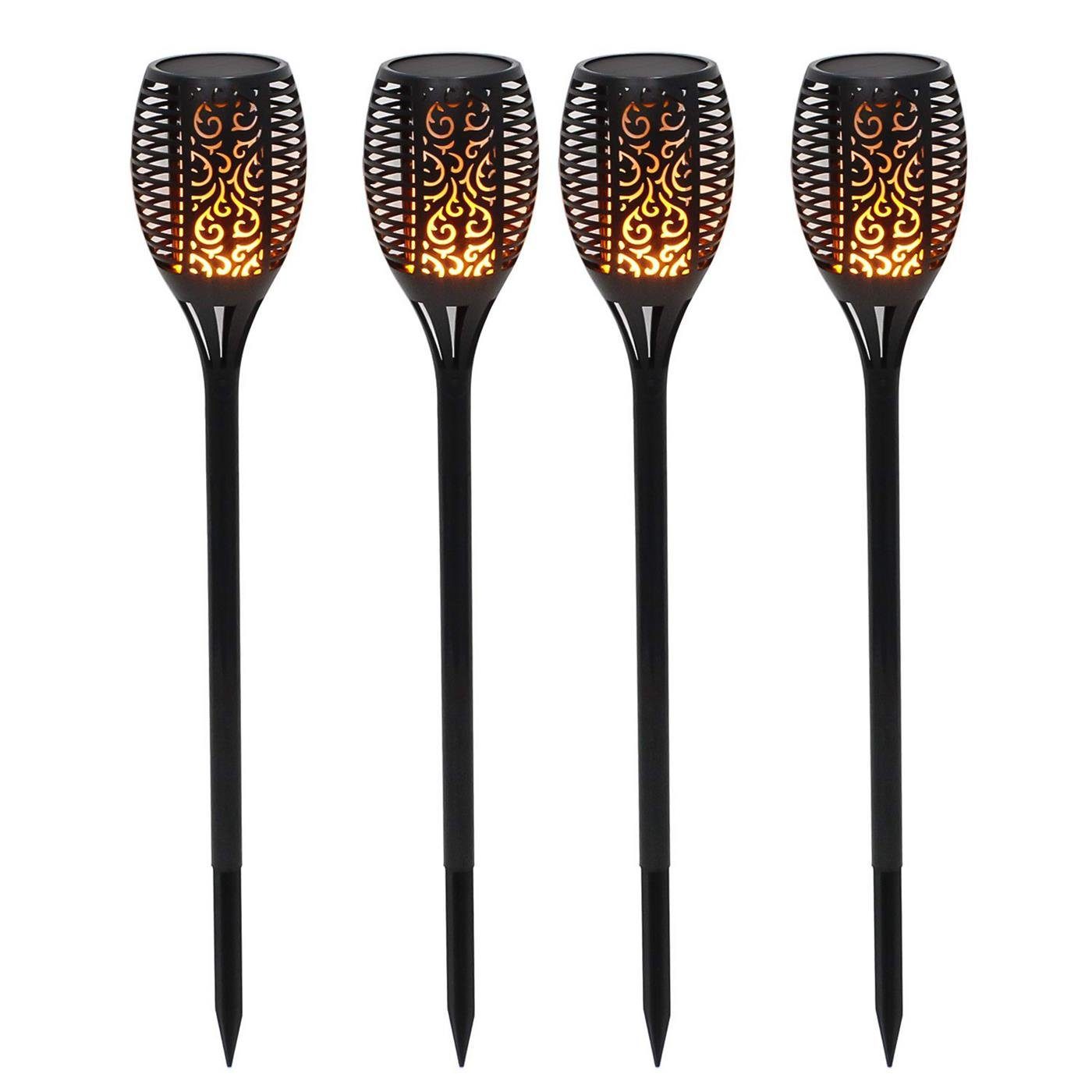 VERCO Gartenfackel Solarleuchte, Lampe fest integriert, Warmweiß, 96 Leds m günstig online kaufen