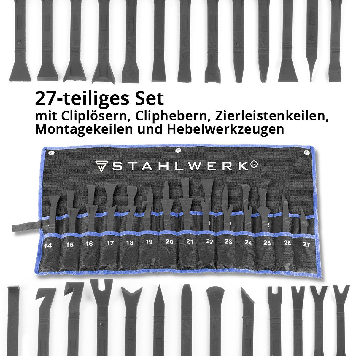 STAHLWERK Werkzeugset Demontage-Werkzeug-Set 27-teilig Ausbauwerkzeug, (27-tlg)