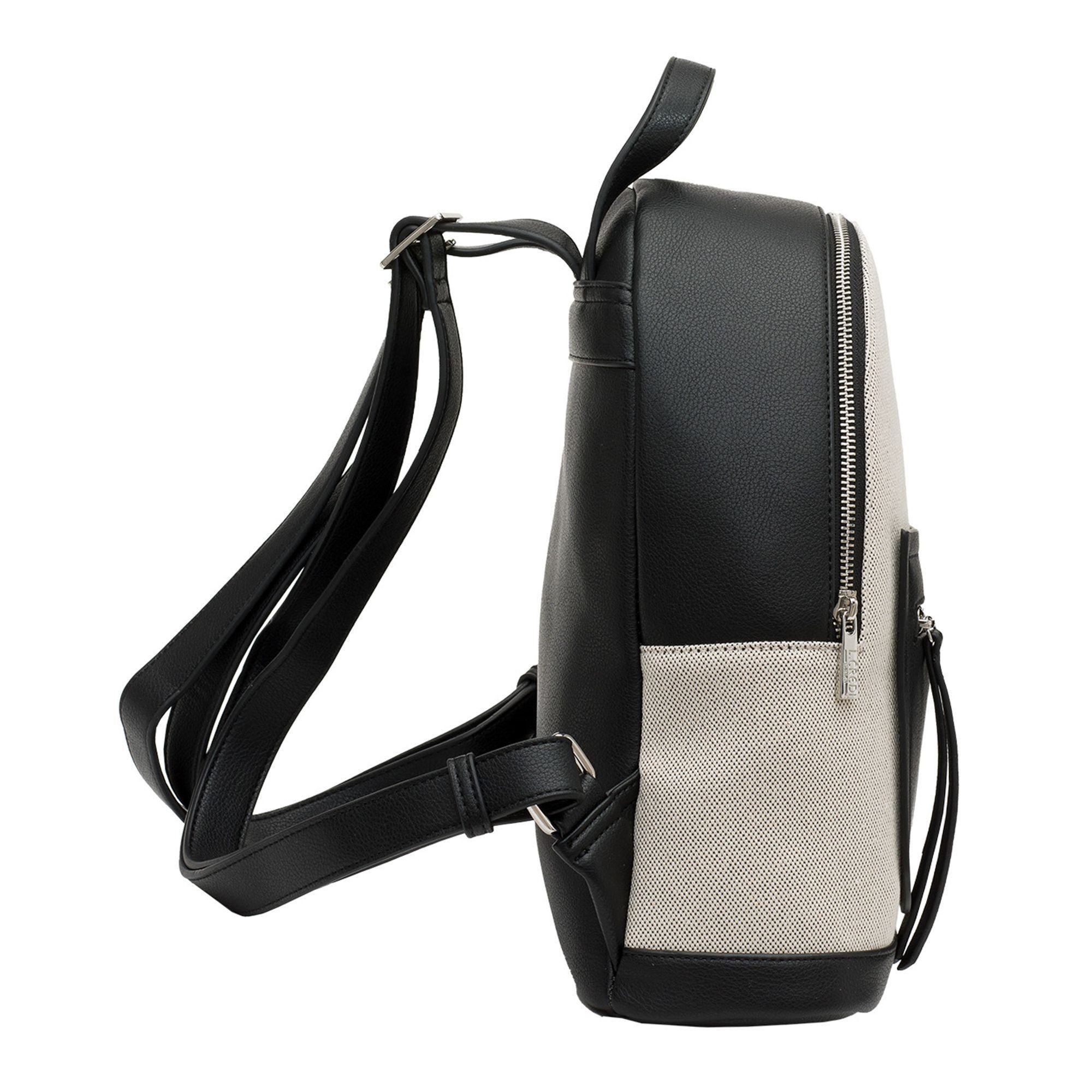 L. CREDI Cityrucksack Paola, Kunstleder, Canvas