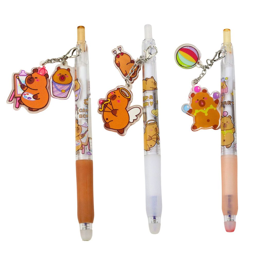 LEAN TOYS Schlüsselanhänger Taschenanhänger Rucksackanhänger Gelschreiber (Spar-Set, 1-tlg., 14, 5 cm abnehmbar), abnehmbarer Anhänger, Gelstift, blaue Tinte, 14,5 cm
