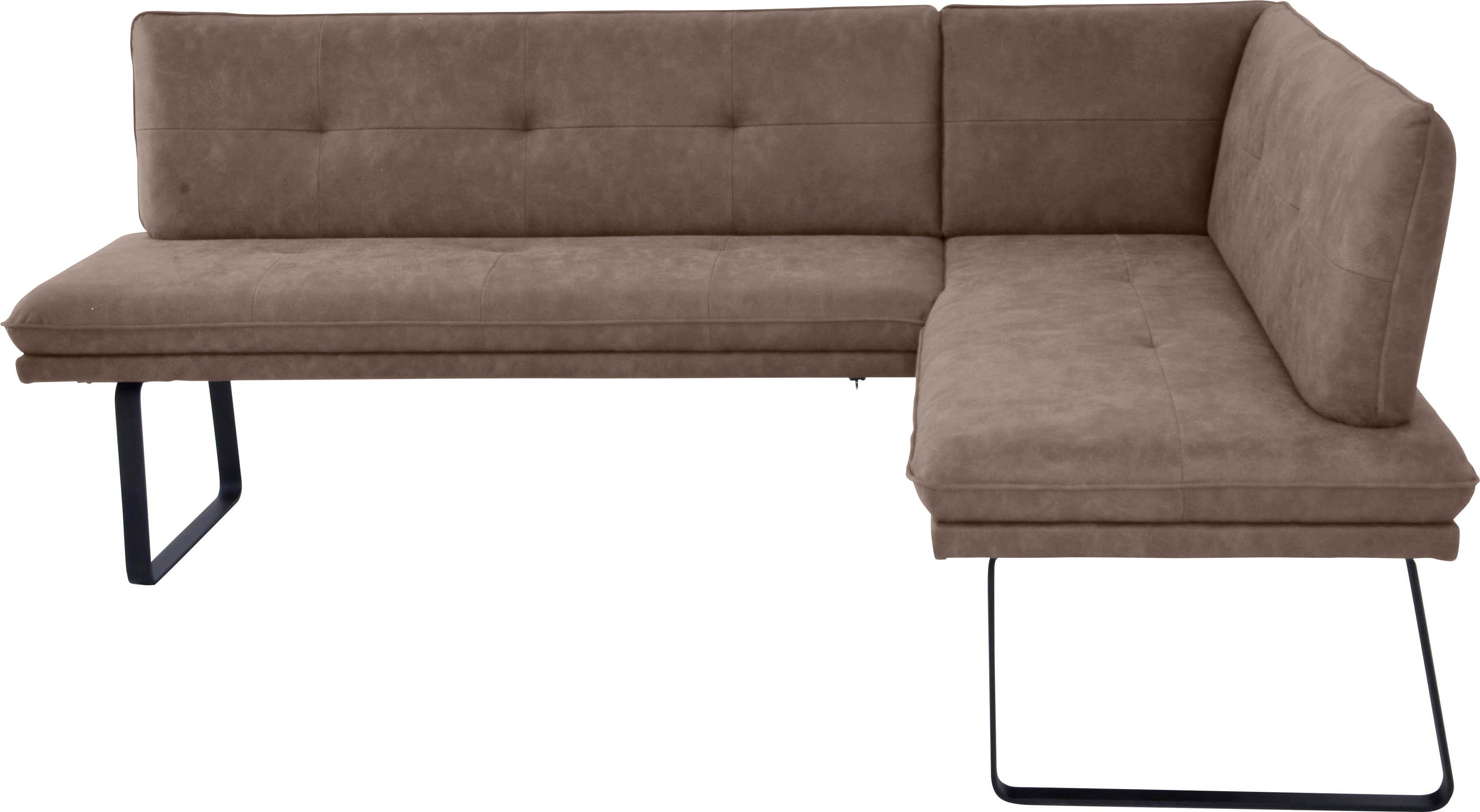 K+W Komfort & Wohnen Eckbank (1-St), Polstereckbank in Spitzkissenoptik, Sitz und Rücken gesteppt