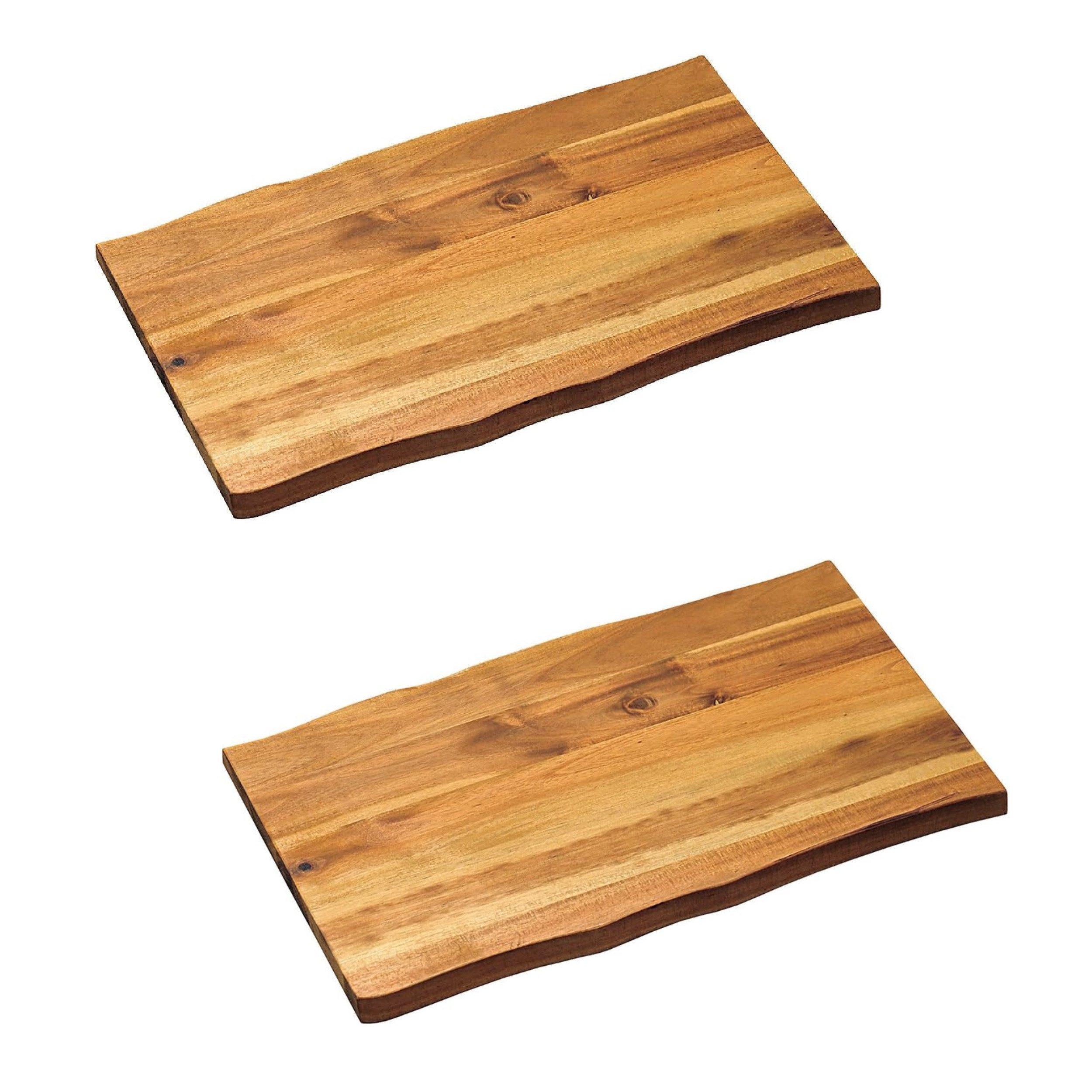 Kesper Schneidebrett Schneid- und Servierbrett 45 x 27 x 2 cm, 2er Pack, Akazienholz, Akazienholz, (2-St), Ideal zum Servieren von Speisen