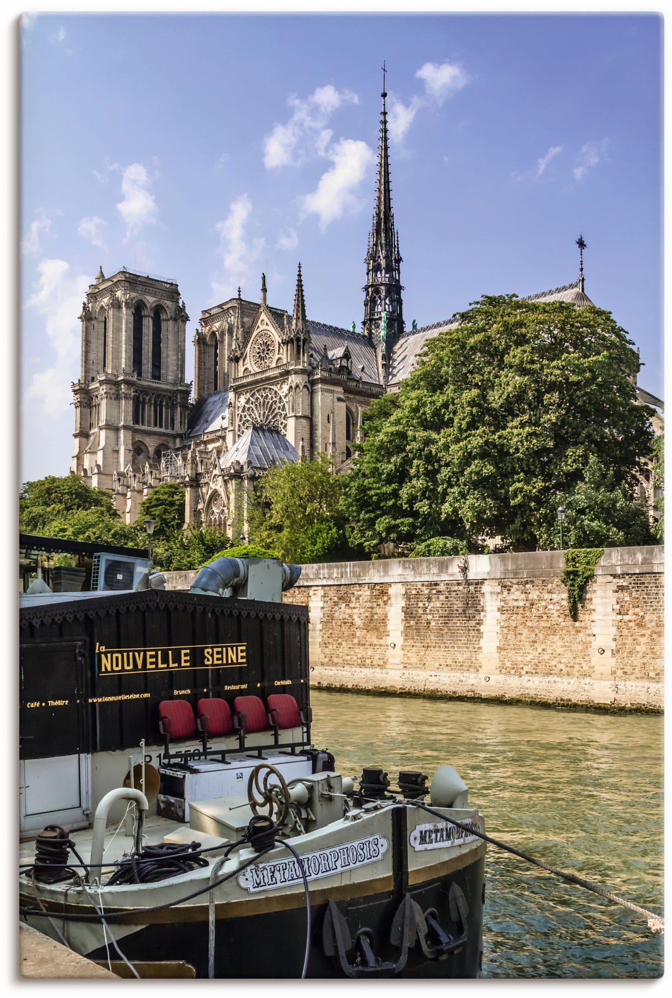 als Artland Größen Paris (1 Notre-Dame, Wandbild Alubild, versch. oder Poster Wandaufkleber Paris Kathedrale St), in Leinwandbild,