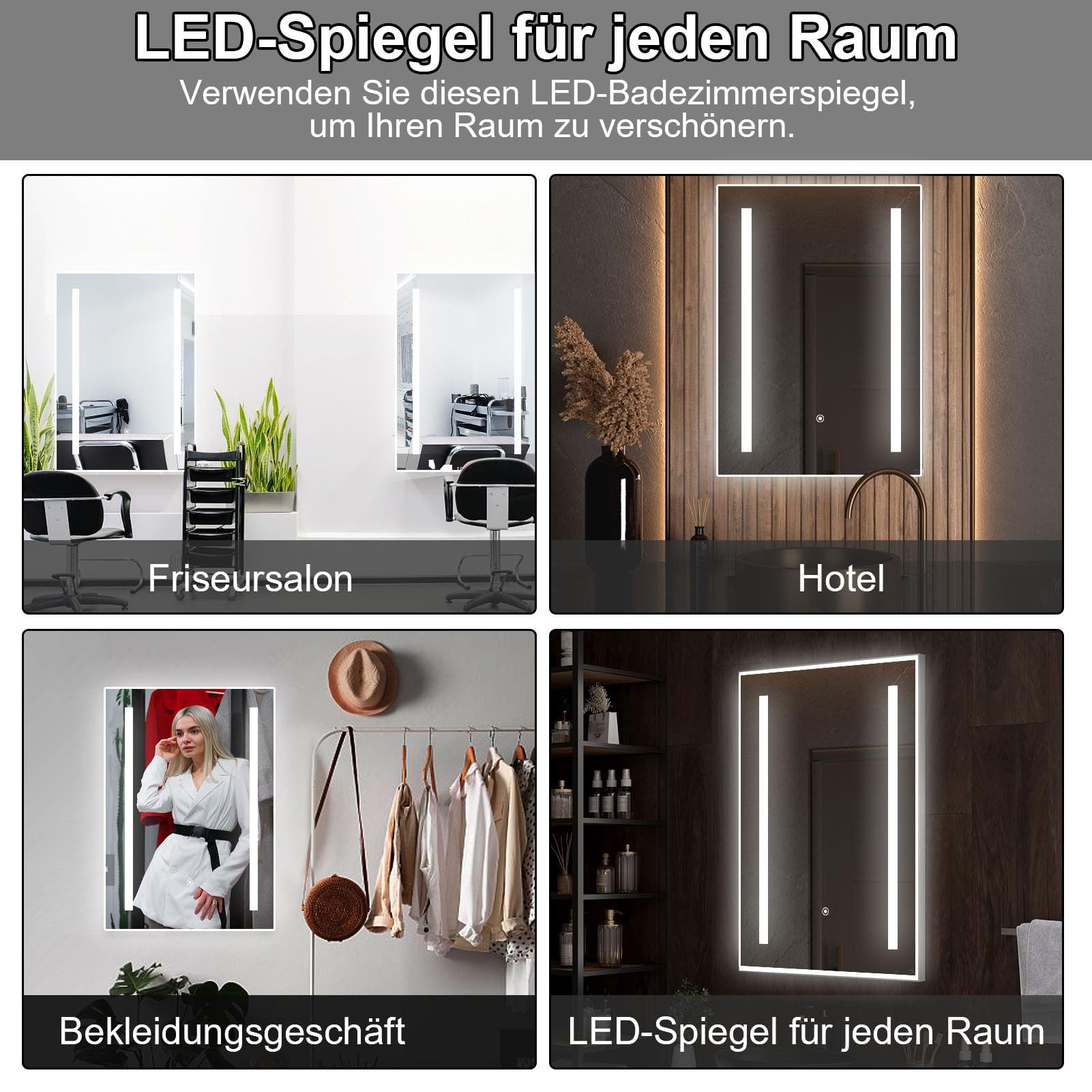 Youyijia Wandspiegel Spiegel Mit Beleuchtung, 50x70cm günstig online kaufen