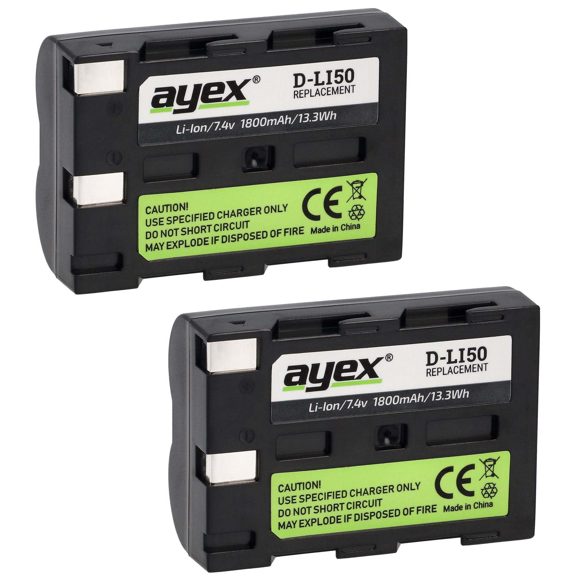 ayex 2x D-Li50NP-400 Pentax K10 K20 Konica Dynax 7D Samsung GX20 Sigma SD14 Kamera-Akku
