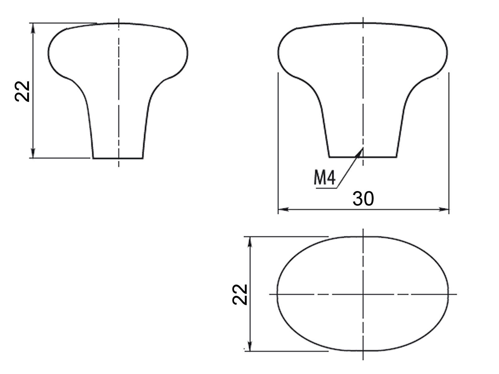 mm INGA 22 Möbelknopf Küchenknopf 30 x Cremefarbig SO-TECH®