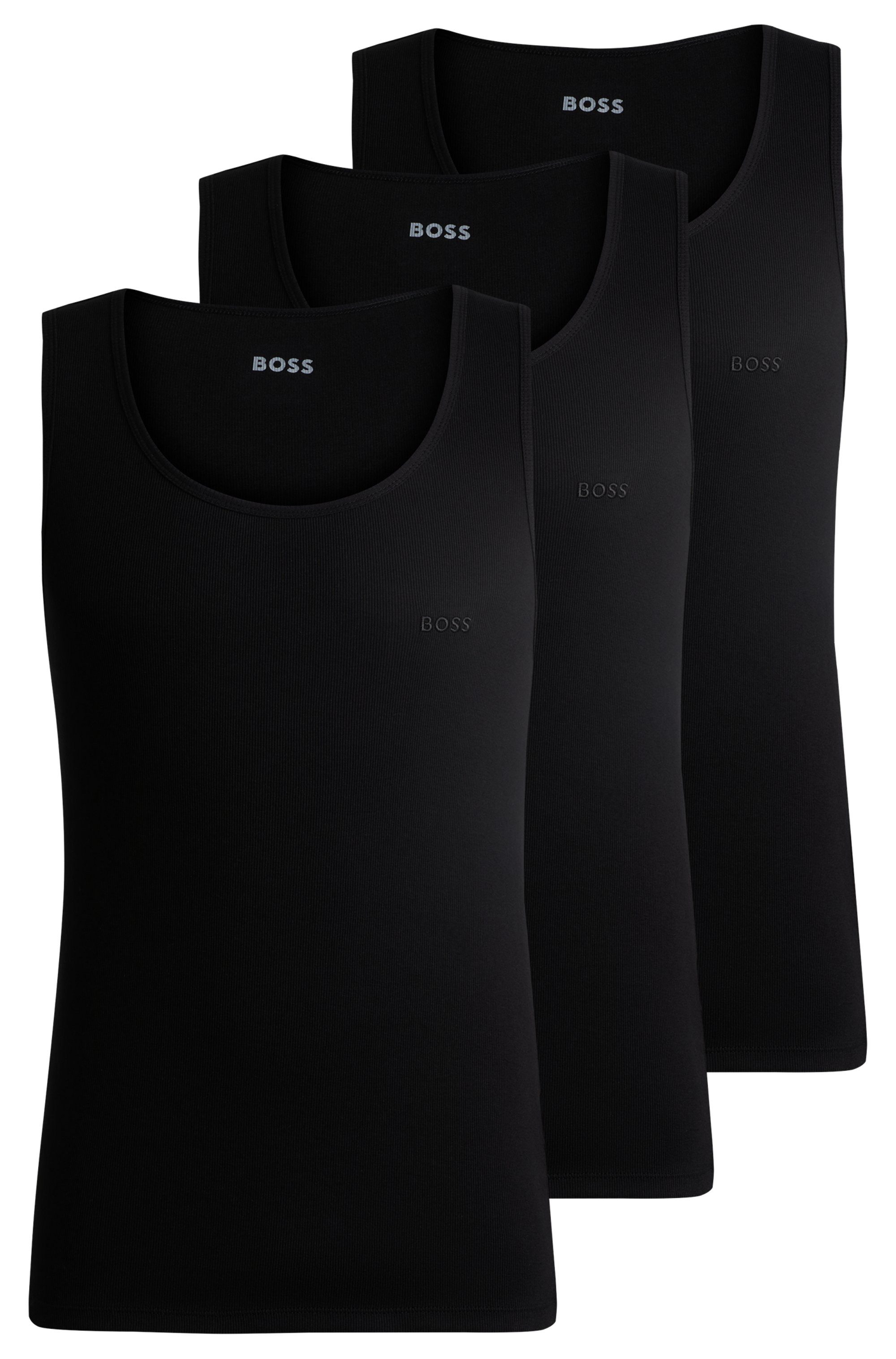 BOSS Tanktop 3P RibClassic BOSS ONE Ton in Ton Stickerei auf der Brust günstig online kaufen