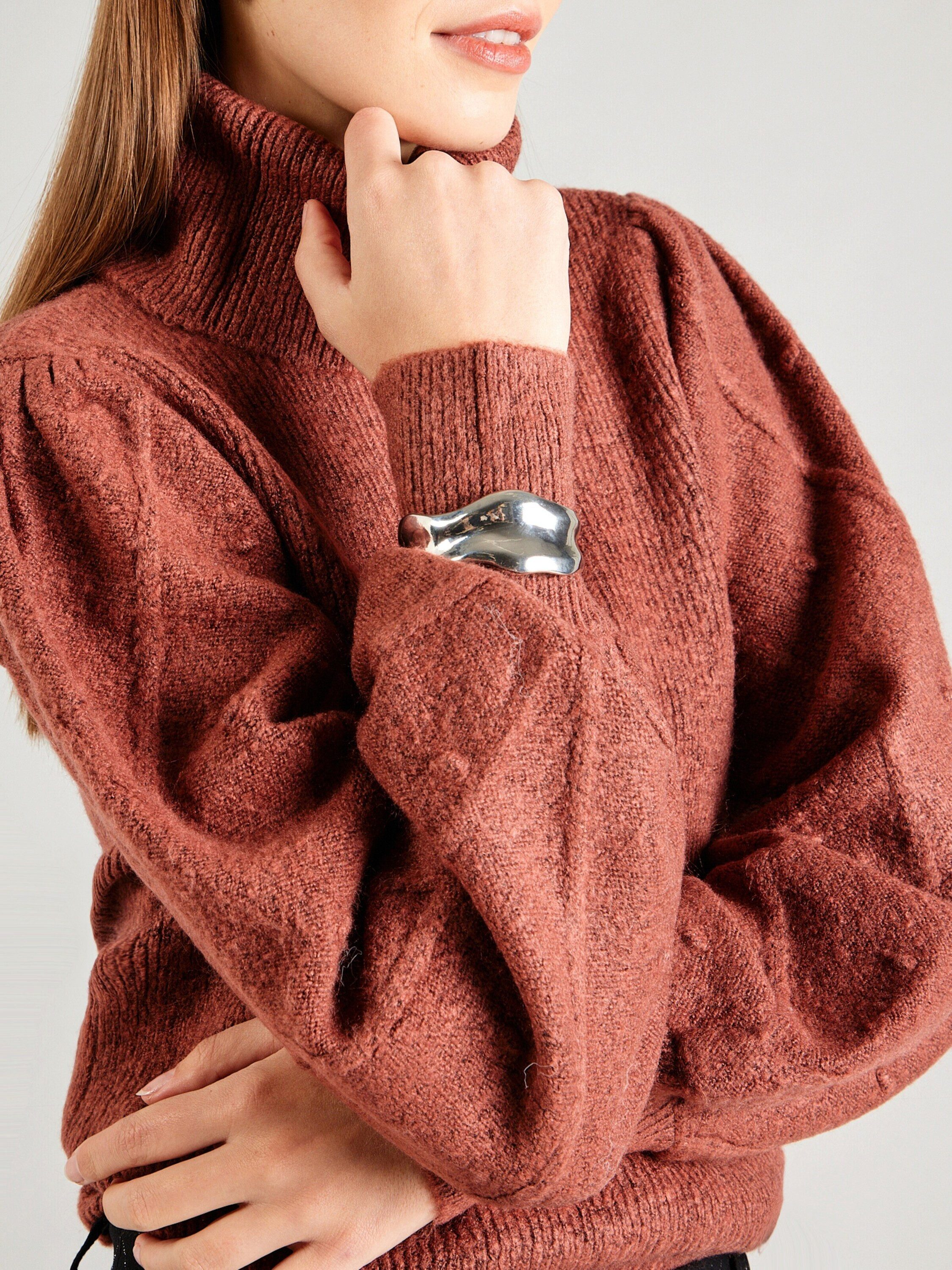 Vila Strickpullover Cosy (1-tlg) Drapiert/gerafft