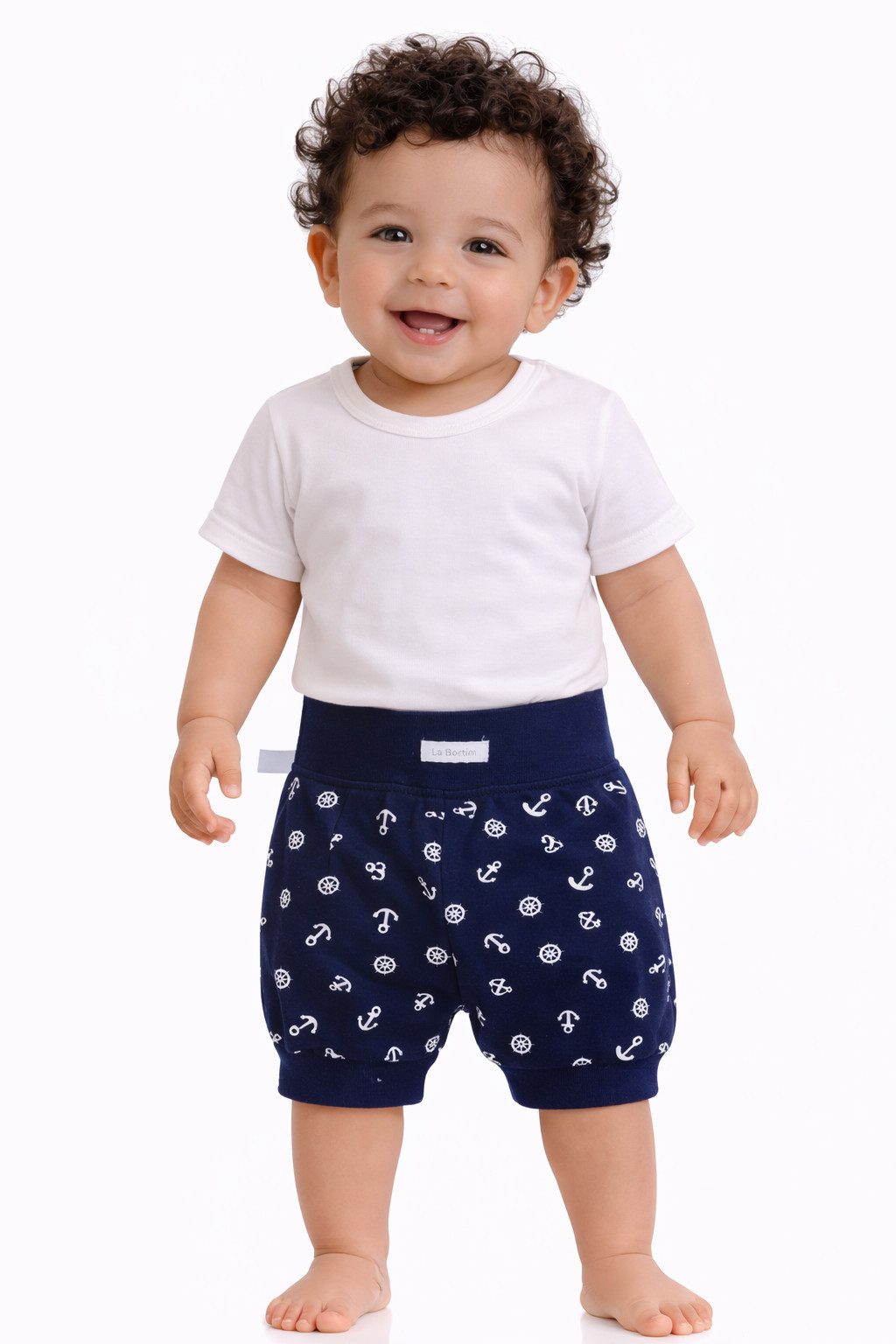 Shorts Baby und Kinder Shorts Pumphose in Blau mit Anker kurze Hose