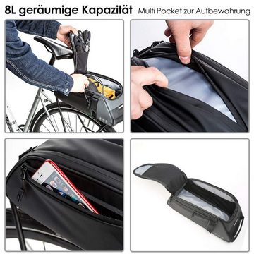 Aoucheni Fahrradtasche 8L Fahrrad Gepäckträgertasche Fahrradtasche, Reflektierend, Abdichtung (Piece), Geräumige Fächer, praktisches Design