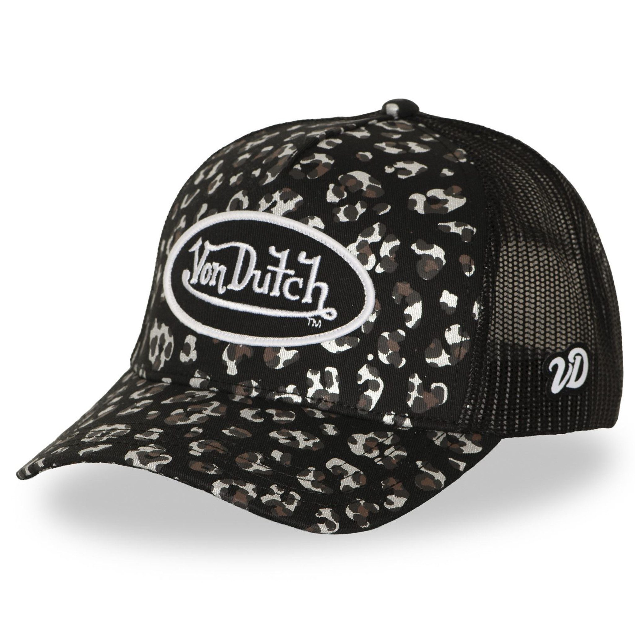 Von Dutch Trucker Cap Von Dutch Originals Trucker Cap Allover Leopard VD Patch (Basecap, Basecap, Meshcap, Trucker Kappe) Leopard Muster