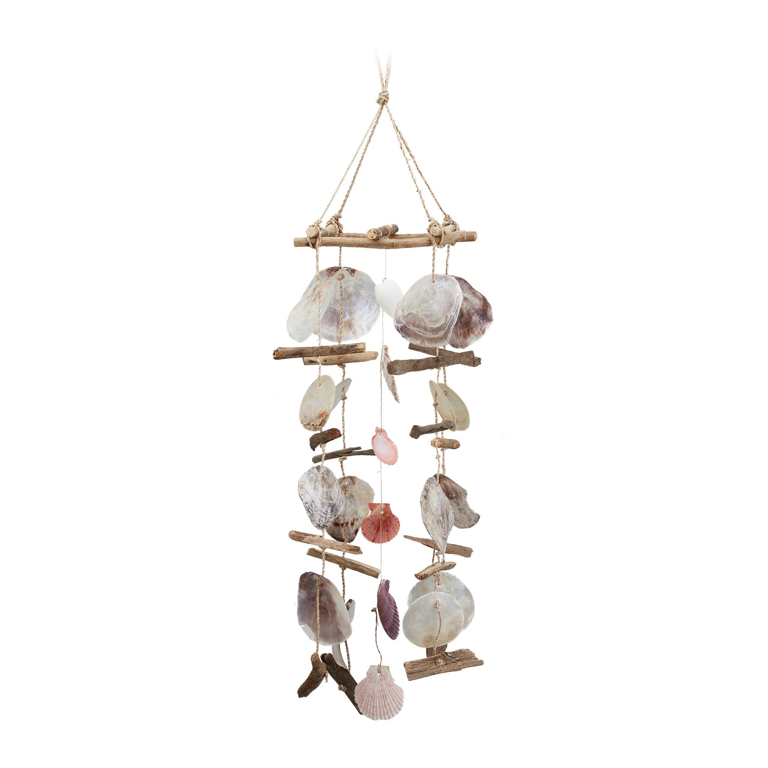 relaxdays Windspiel Treibholz mit Muscheln (1 St)