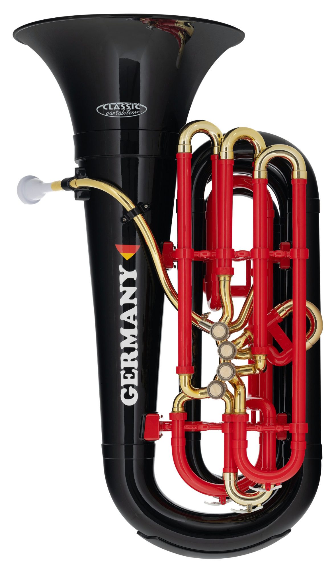 Classic Cantabile Tuba MardiBrass Kunststoff Bb Tuba - Länder Special Edition Bb, Extrem leicht und sehr stabil, mit Gigbag und Mundstück, Mundrohr und Maschine aus Messing