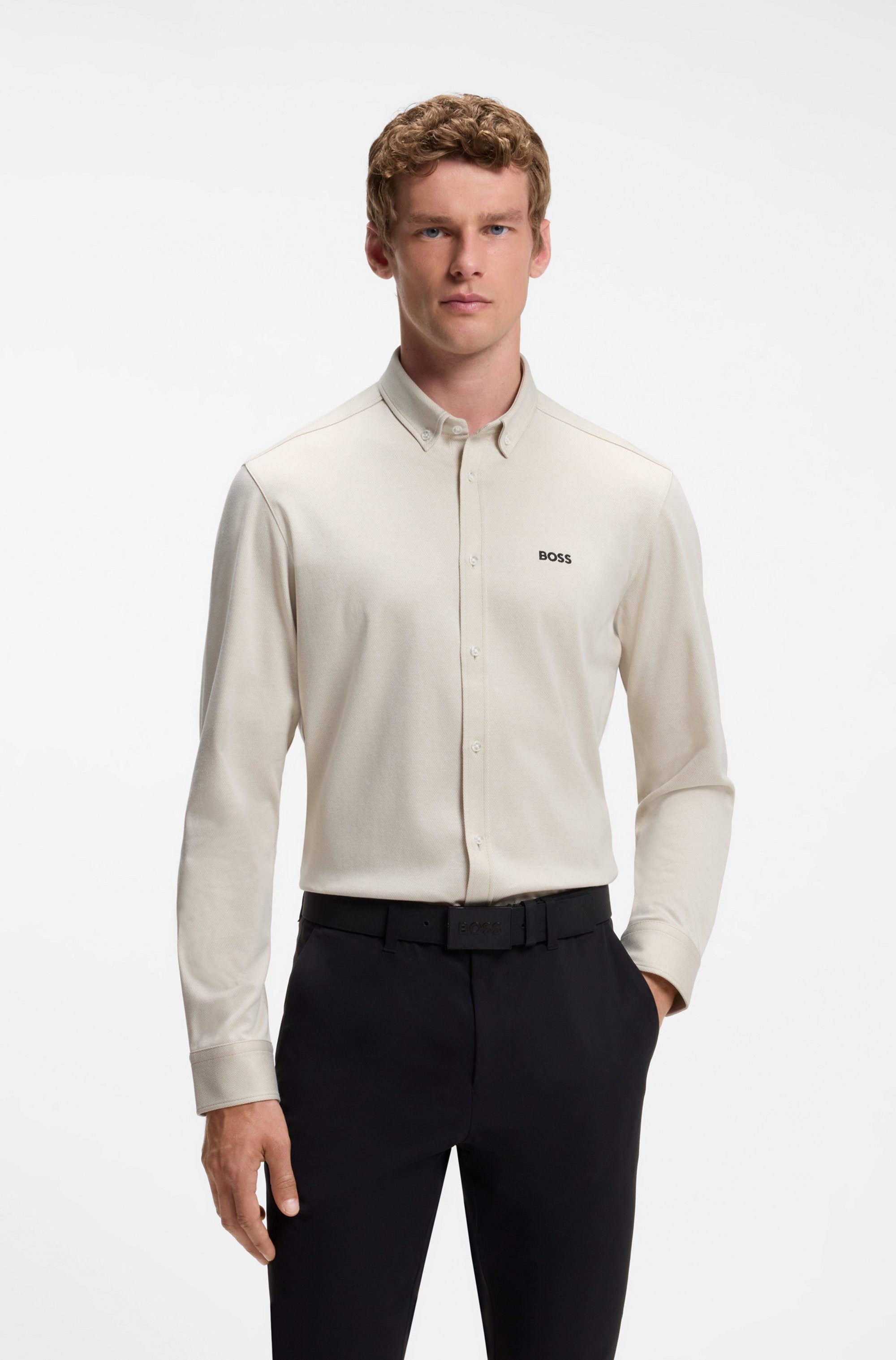 BOSS GREEN Langarmhemd B MOTION L mit Logo-Druck