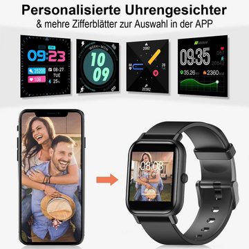 blackview Smartwatch (1,3 Zoll, Android iOS), Für Fitness Tracker Touchscreen Fitnessuhr mit SpO2 Pulsuhr Armbanduhr