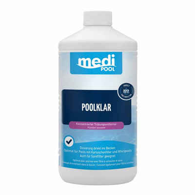 mediPOOL Poolpflege mediPOOL PoolKlar 1 L - Trübungsbeseitiger, Wasserpflege Poolreiniger, (Kein Set)