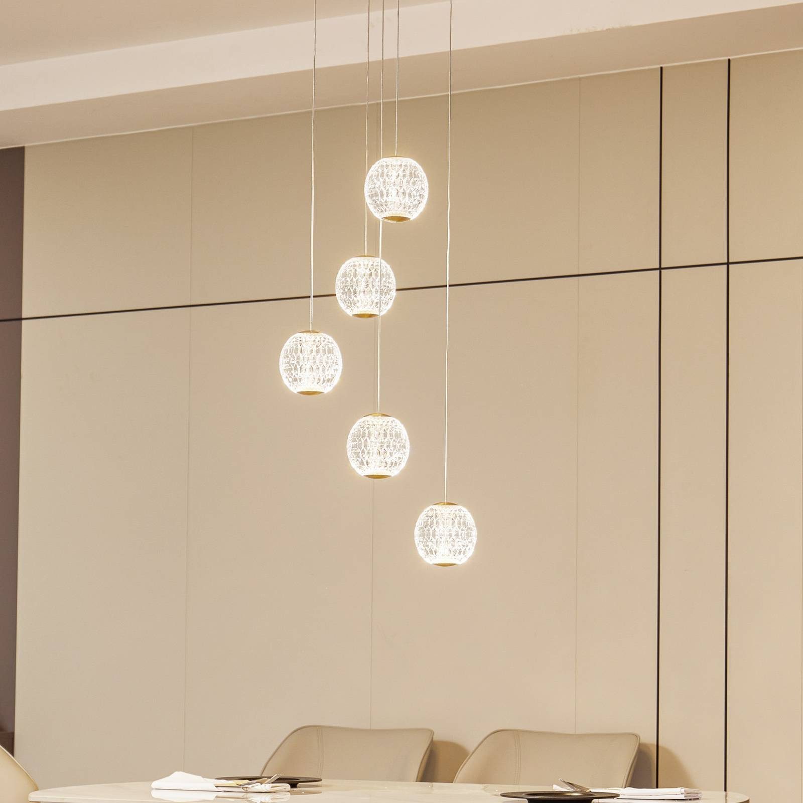 Lucande Hängeleuchte Ismenia, LED 30 W gesamt, warmweiß