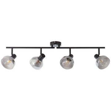 Brilliant Deckenleuchte Reflekt, Lampe Reflekt Spotrohr 4flg schwarzmatt/rauchglas 4x D45, E14, 18W