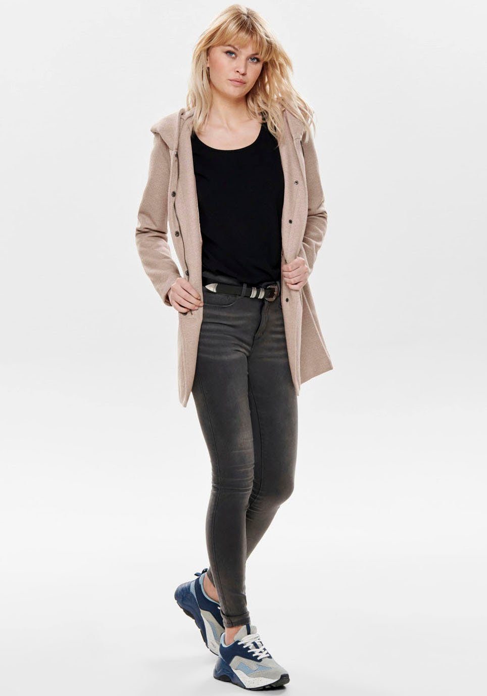 ONLY Kurzmantel ONLSEDONA LIGHT COAT OTW NOOS verdeckte Knopfleiste und Reißverschluss – Bild 4 von 5