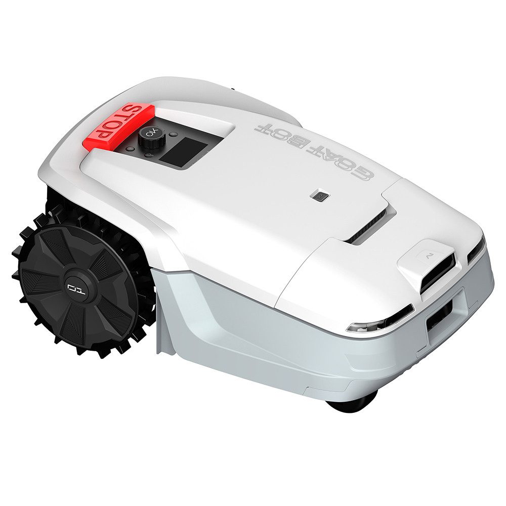 GOAT BOT Akkurasenmäher UNICUT H1 Rasenmäher-Roboter, 1500m² große Fläche, RTK+VSLAM, 24 cm Schnittbreite, 45° Steigungsfähigkeit, KI-gesteuerte Hindernisvermeidung weiß