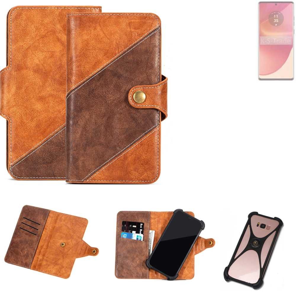 K-S-Trade Handyhülle für Motorola Edge 50 Fusion, Handyhülle Schutzhülle Bookstyle Case Wallet-Case Cover