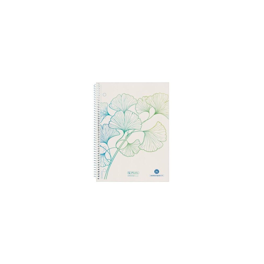 Herlitz Collegeblock Spiralblock A5 70 Bl. kariert GREENline Ginkgo