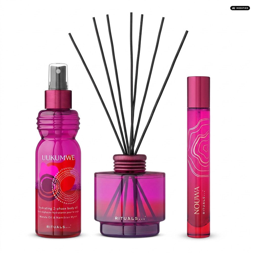 Rituals Duftstäbchen Rituals Uukumwe Diffuser Parfum Körperöl Pflege Set (Limited Edition Rituals Set für Duft, Pflege und Reisen)