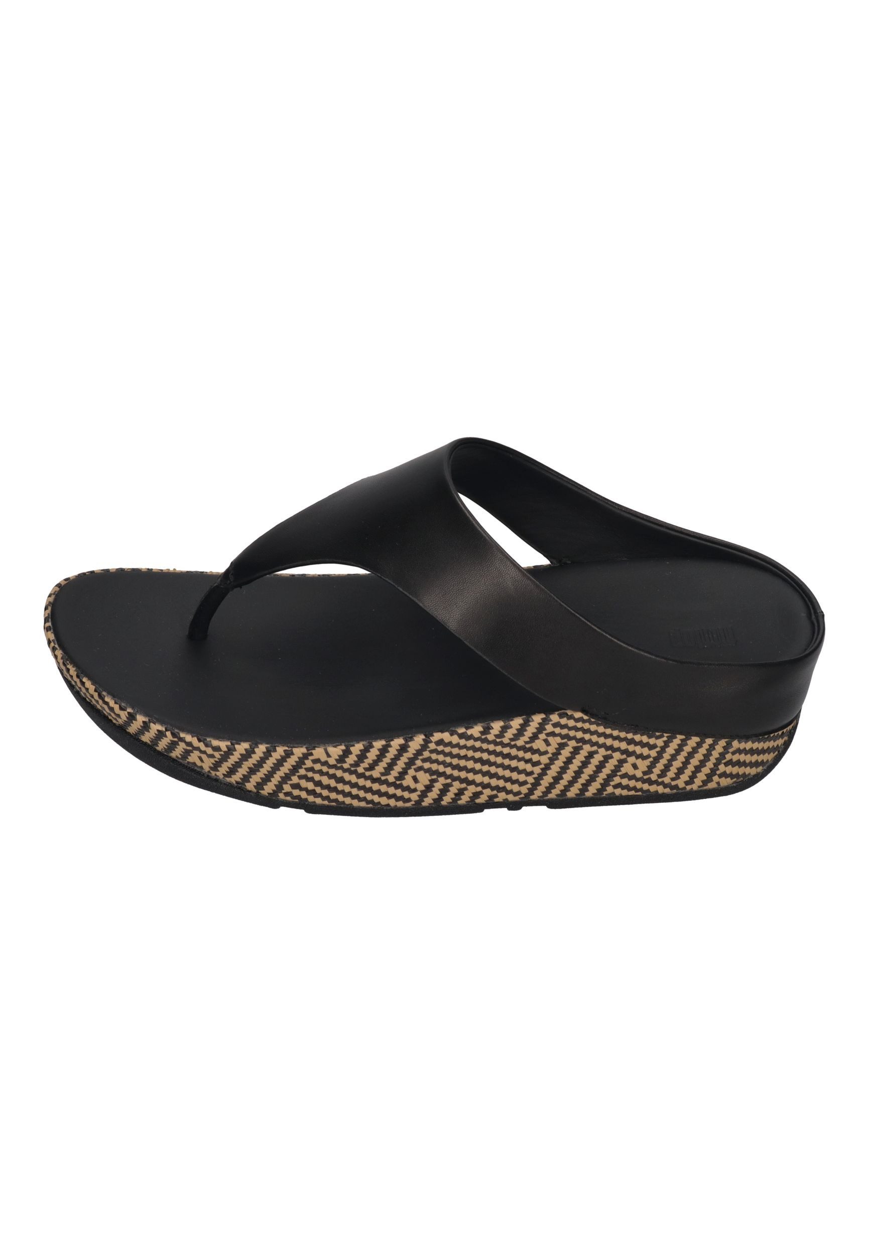 Fitflop LULU LUX GRAPHIC-WEAVE LEATHER TOE-POST SANDALS Zehentrenner Black günstig online kaufen