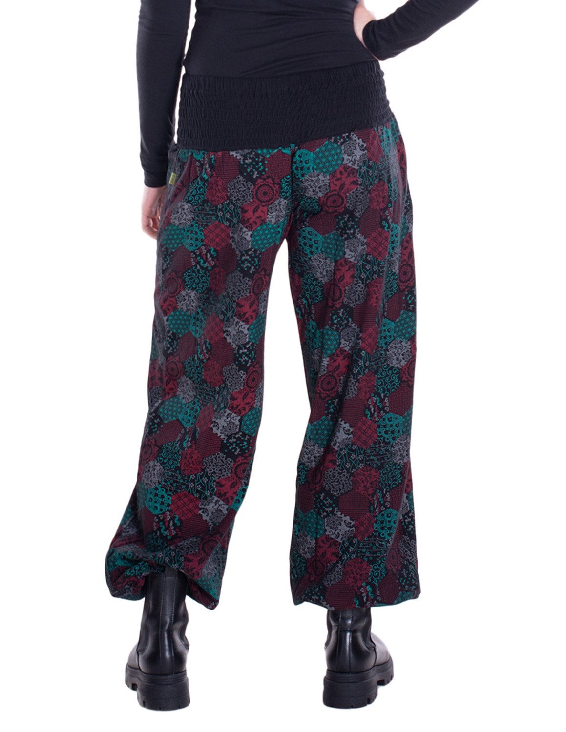 Vishes Haremshose Sommer Pluderhose mit Patchwork-Print. elastischem Bund freesize 34–44 Alternative Bekleidung, Hippie, Goa Style