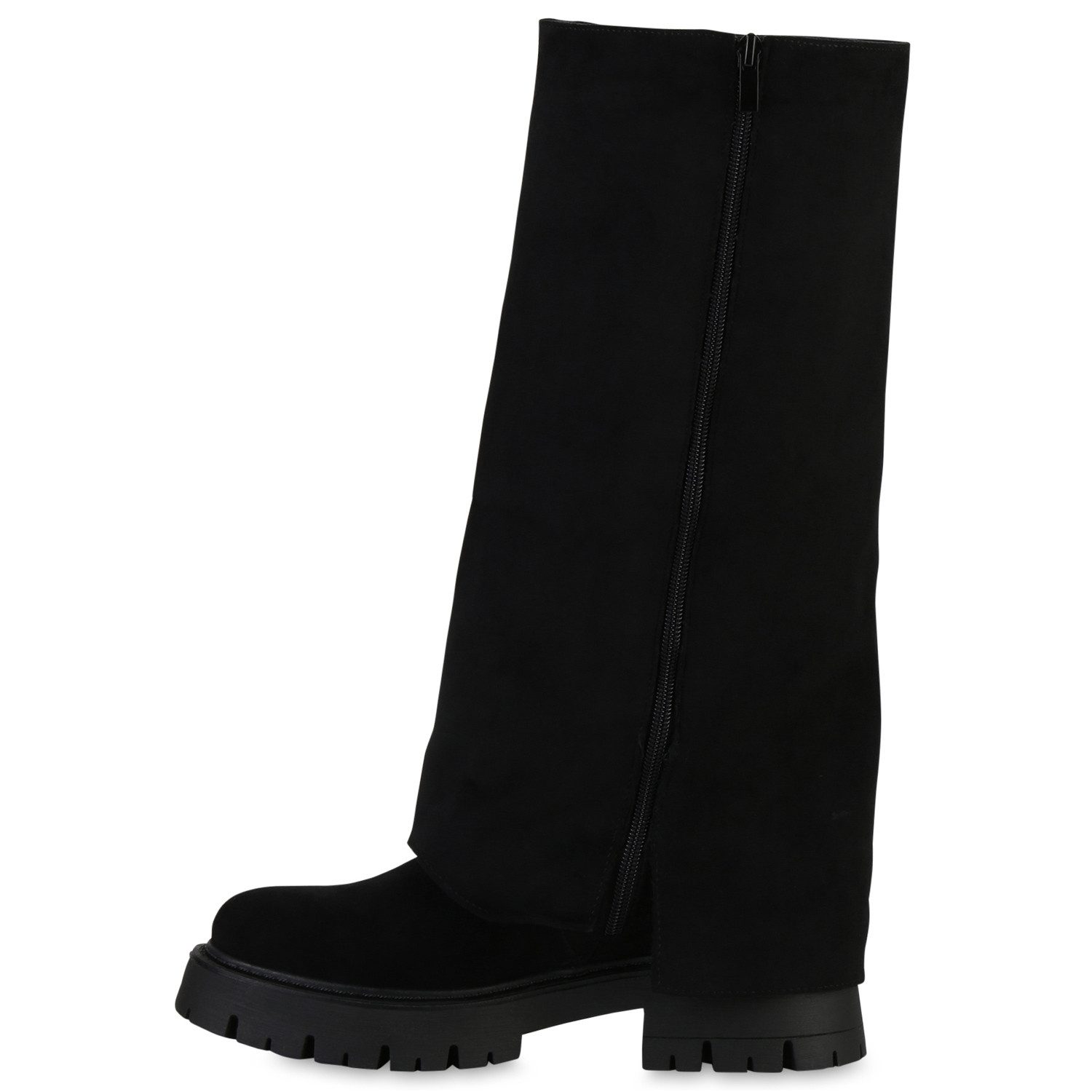 VAN HILL 841806 Stiefel Damen Bikerstiefel Stiefel Zipper Schnallen Profil- günstig online kaufen