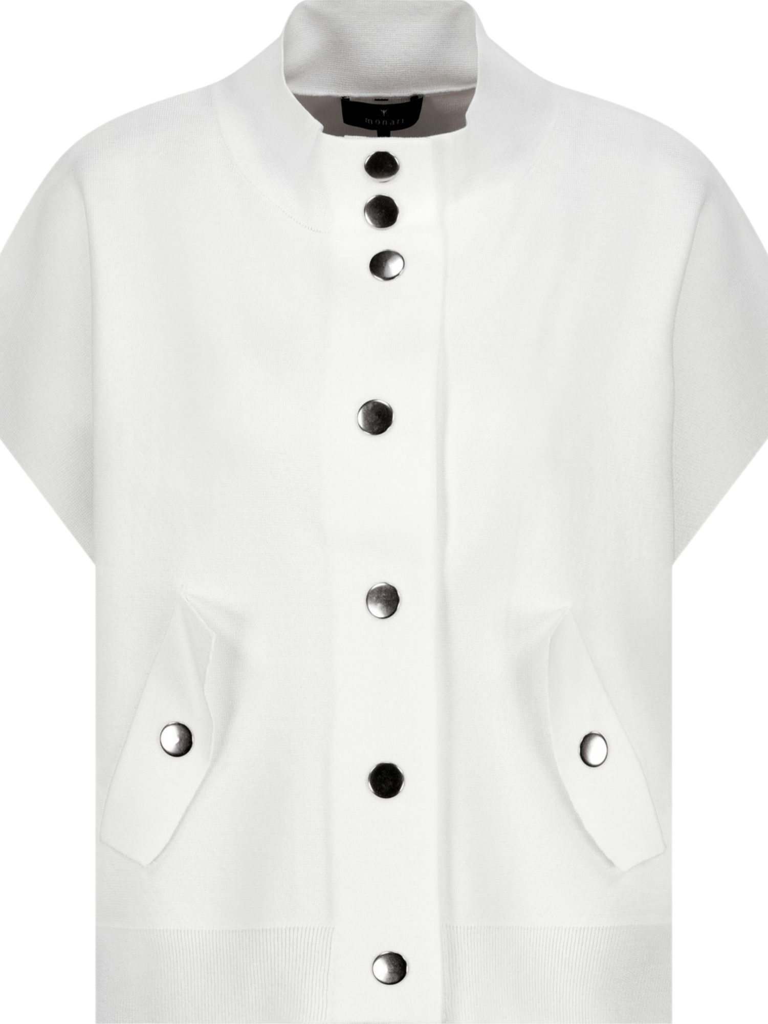 Monari Kurzjacke weiß,Casual,Polyester,Unifarben,Stehkragen,Kurz,Casual Fit