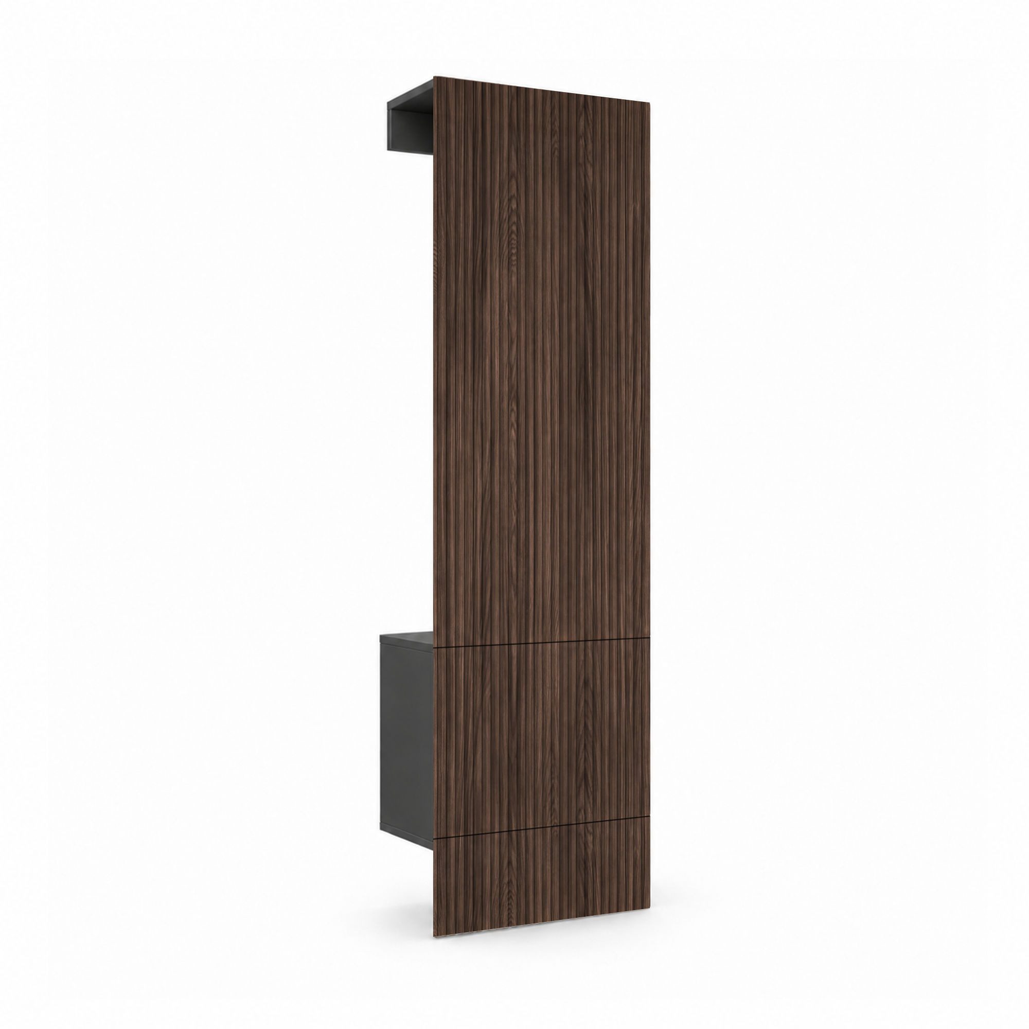 InnoFurn Garderoben-Set Norello Set 5 Anthrazit matt, (Set, 1-St., Geriffeltes Garderobenpaneel mit verdecktem Stauraum), Geriffeltes Paneel, Kleiderstange, Push to Open, Made in Germany