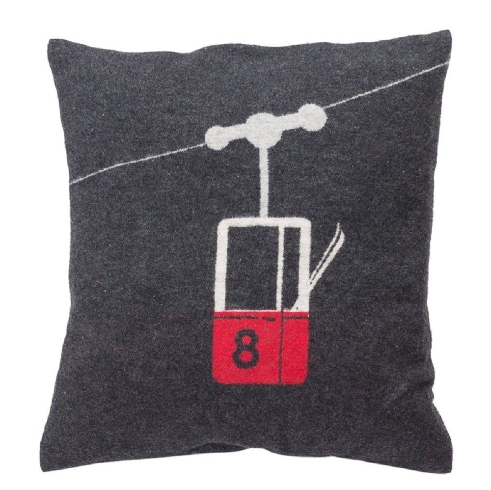 DAVID FUSSENEGGER Kissenhülle Silvretta 'Gondel' 40 x 40 cm Anthrazit