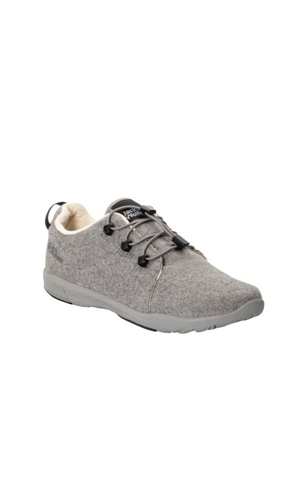 Jack Wolfskin Sneaker Spirit Wool Low (leichte, flexible Sohle) grau Damen Wanderschuh