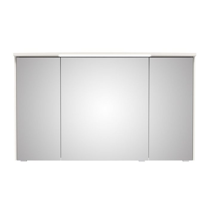 Lomadox Spiegelschrank SEVILLA-66 Bad 122 cm breit in weiß Glanz mit Beleuchtung : 122 5/72/26 5 cm