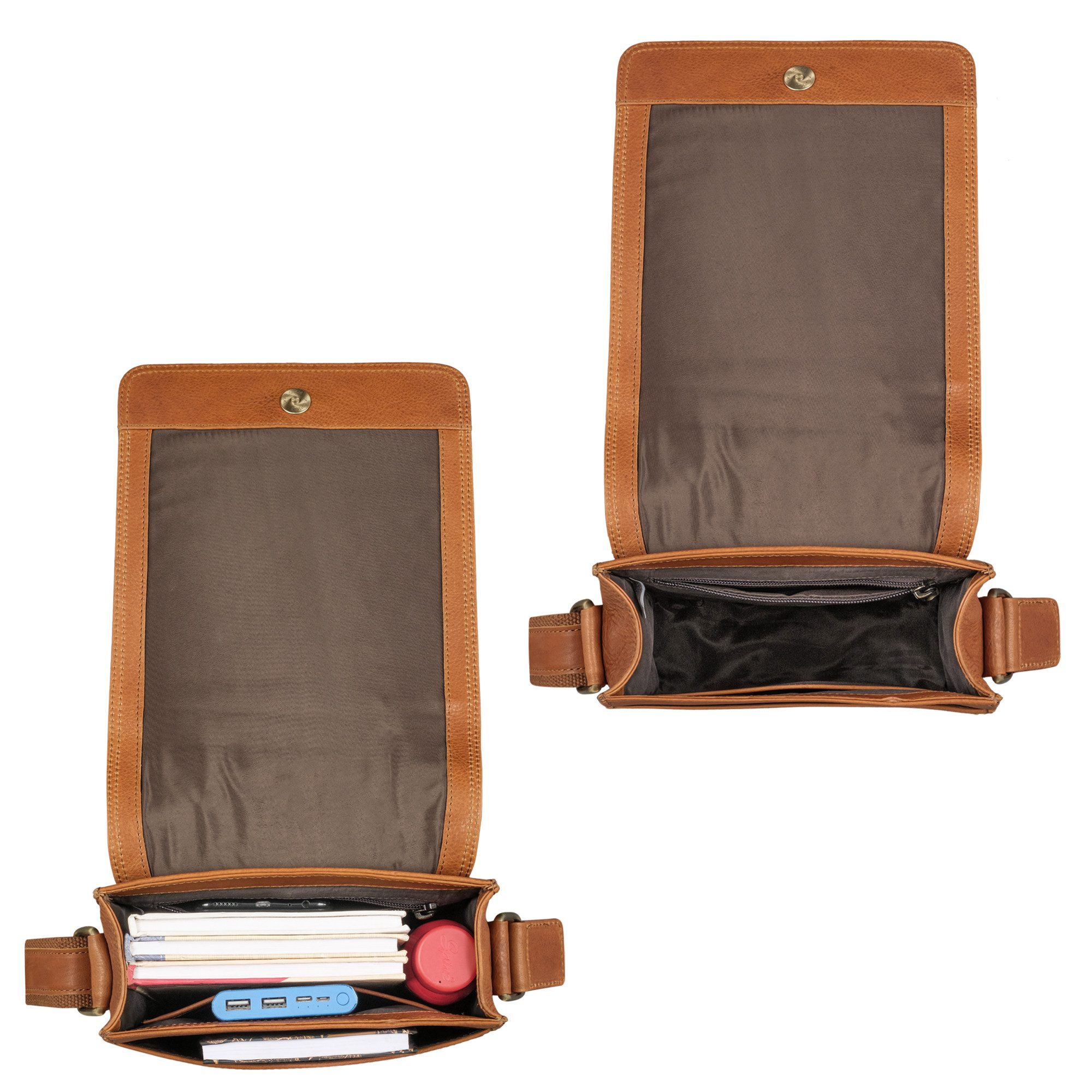 STILORD Schultertasche "Akito" Umhängetasche Herren Leder Klein - Herrentasche aus Echtleder