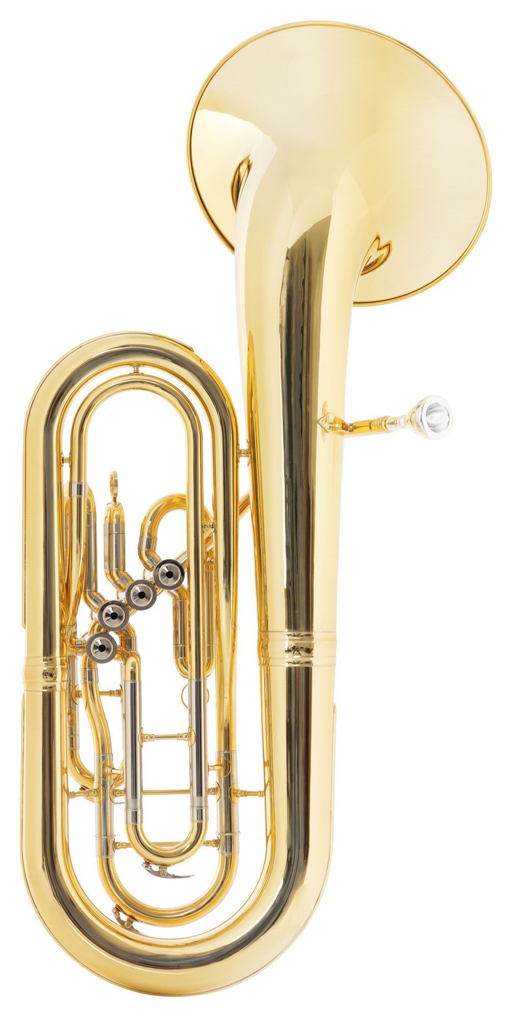Lechgold Horn OB-19/4L Oberkrainer Bariton in Bb mit 4 Perinet-Ventilen inkl. Koffer Bb, Set, 3-St., Inkl. Leichtkoffer, Mundstück & Reinigungstuch, nach vorne gerichtetes Schallstück