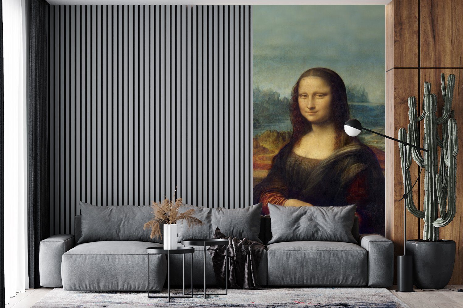 Vinci Lisa für Matt, (2 Vliestapete Fototapete Küche, bedruckt, St), - Gemälde, Schlafzimmer Fototapete Wohnzimmer MuchoWow Mona Da -