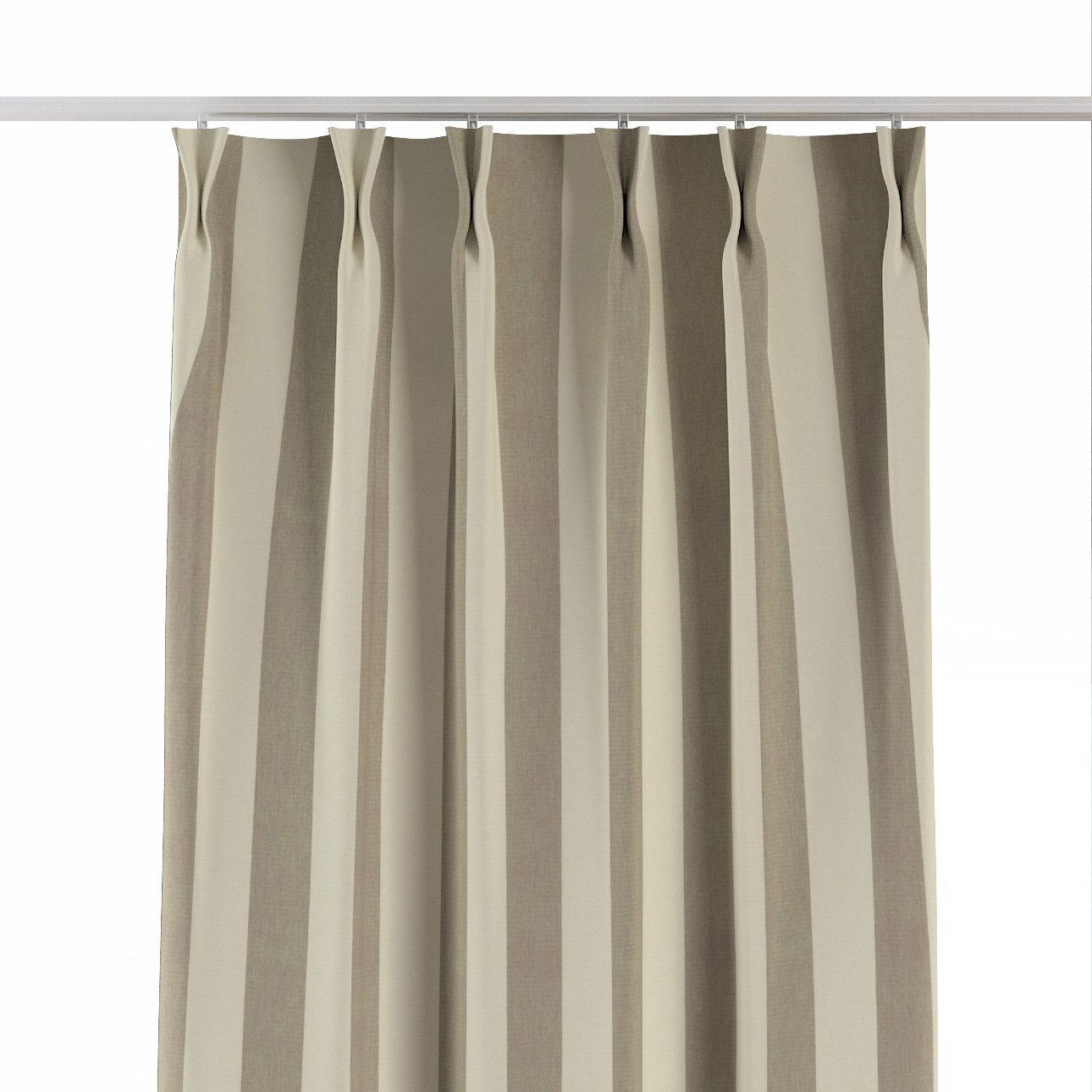 Vorhang Vorhang mit flämischen 2-er 100 weiß- cm, Dekoria x Quadro, Falten 60 beige
