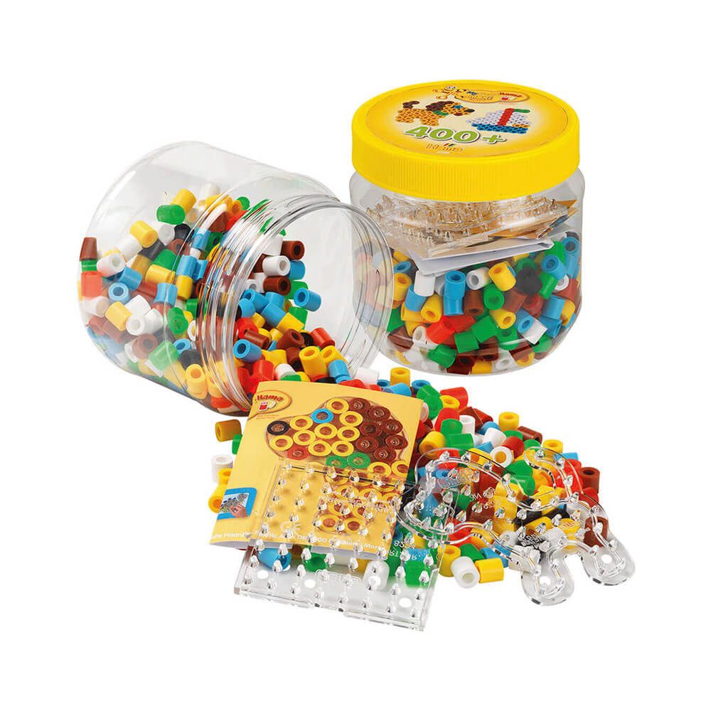 Hama Bügelperlen Hama Dose mit 400 Maxi-Bügelperlen, Stiffplatte Quadrat & Hund