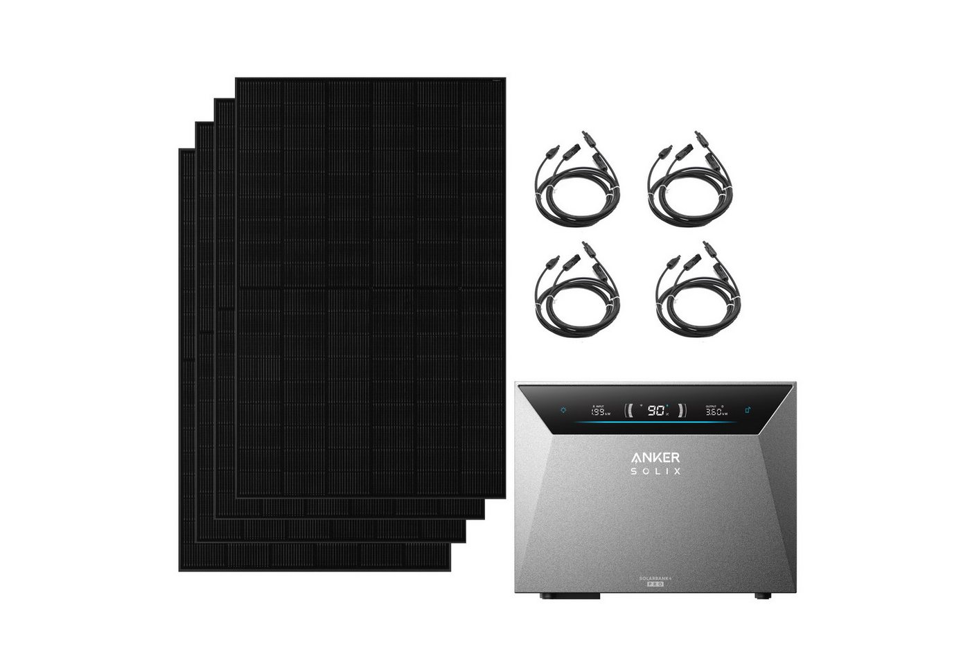 Anker Balkonkraftwerk Anker Solix 2000W PV Komplettset mit Solarbank 4 E5000 Pro, 2500 W, (Set, Erweiterbar auf bis zu 30 kWh, Ohne/Mit BP5000 Erweiterungsakku), IP66, Plug und Play